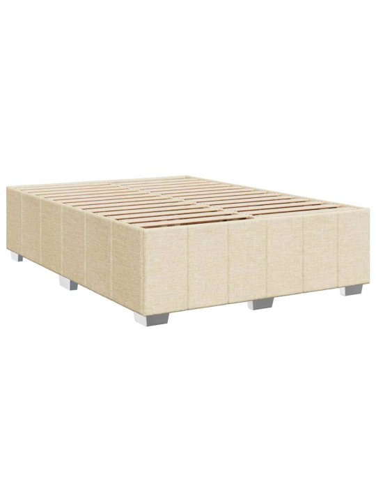 Box spring postel s matrací krémová 140x190 cm textil