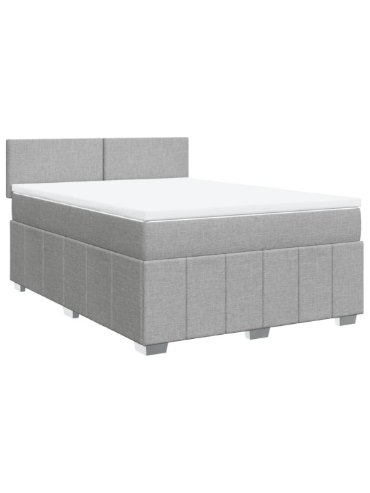 Box spring postel s matrací světle šedá 140 x 200 cm textil