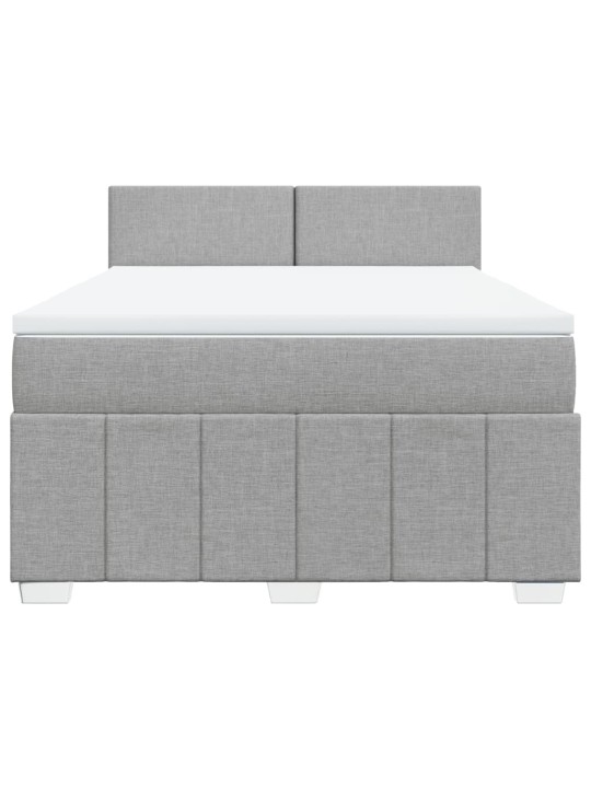 Box spring postel s matrací světle šedá 140 x 200 cm textil