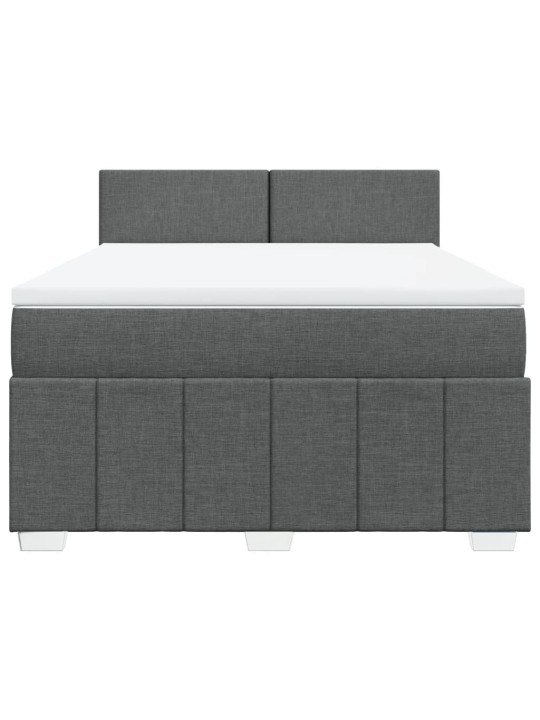 Box spring postel s matrací tmavě šedá 140x200 cm textil