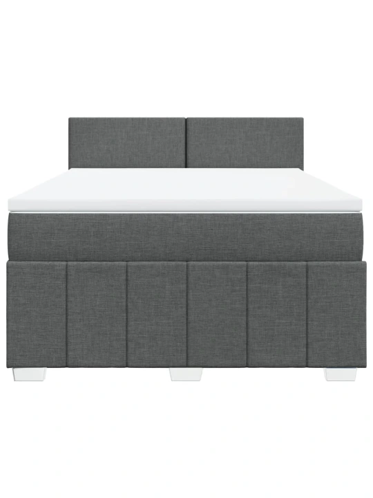 Box spring postel s matrací tmavě šedá 140x200 cm textil