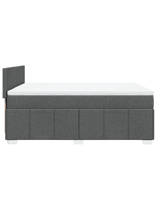 Box spring postel s matrací tmavě šedá 140x200 cm textil