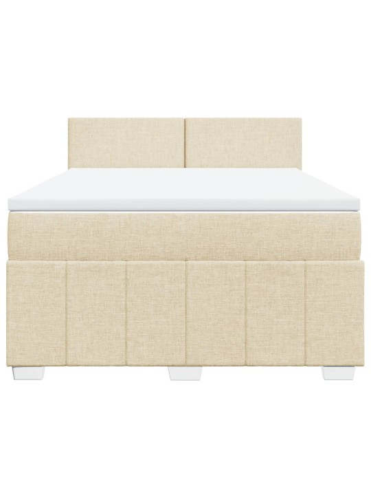 Box spring postel s matrací krémová 140x200 cm textil
