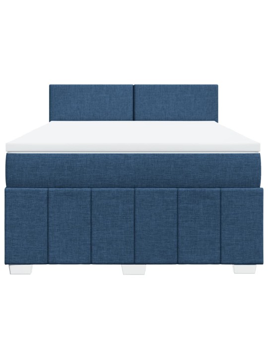 Box spring postel s matrací modrá 140x200 cm textil
