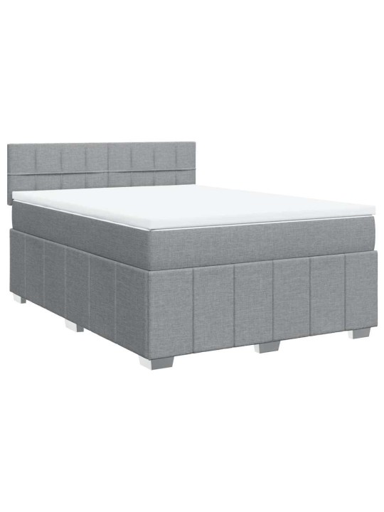 Box spring postel s matrací světle šedá 140 x 200 cm textil