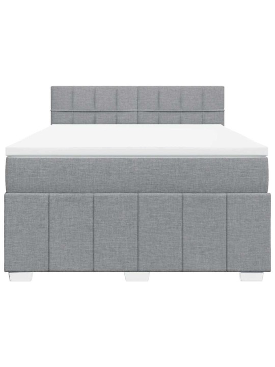 Box spring postel s matrací světle šedá 140 x 200 cm textil