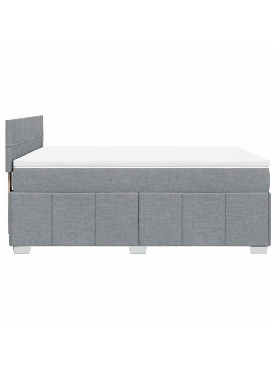 Box spring postel s matrací světle šedá 140 x 200 cm textil