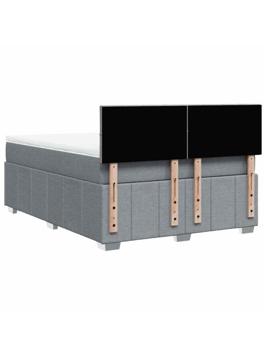 Box spring postel s matrací světle šedá 140 x 200 cm textil