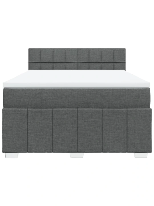 Box spring postel s matrací tmavě šedá 140x200 cm textil