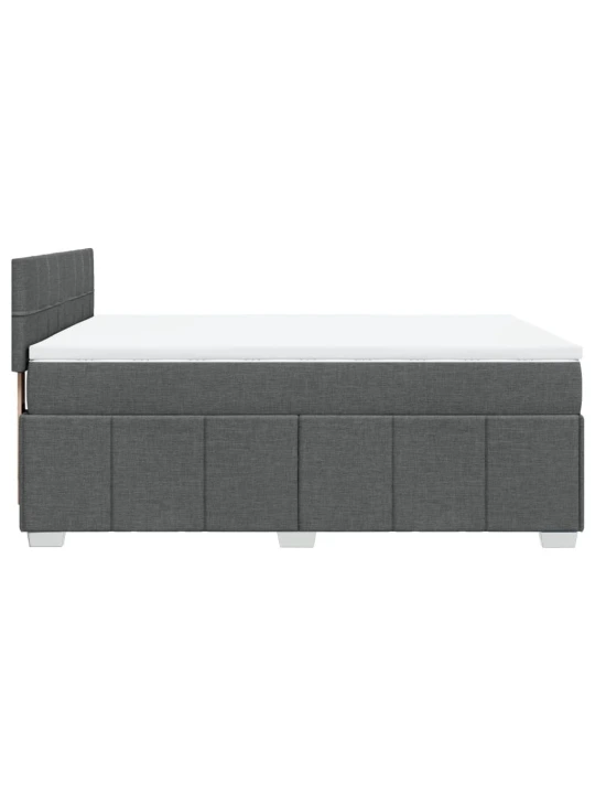 Box spring postel s matrací tmavě šedá 140x200 cm textil