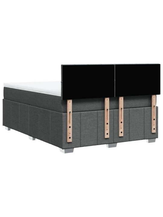 Box spring postel s matrací tmavě šedá 140x200 cm textil