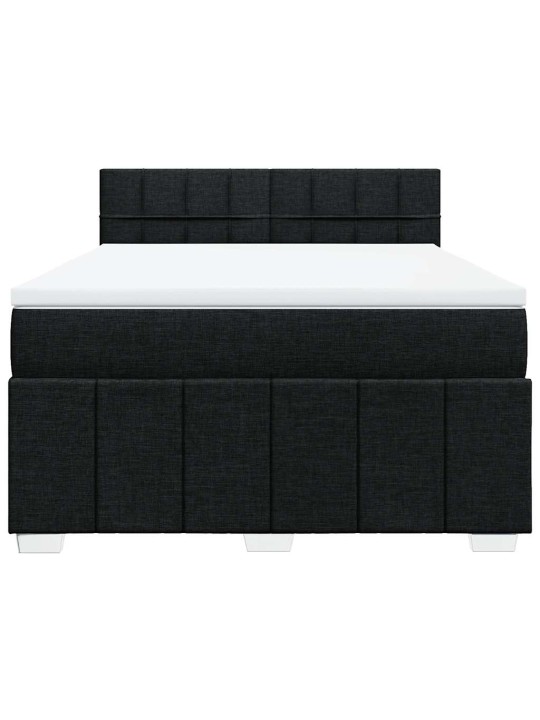 Box spring postel s matrací černá 140x200 cm textil