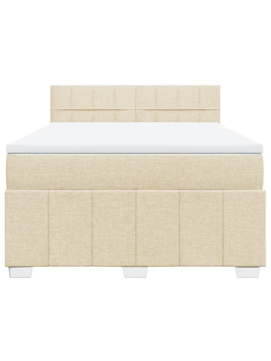 Box spring postel s matrací krémová 140x200 cm textil
