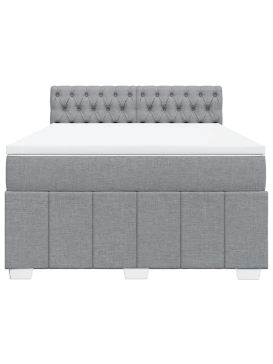 Box spring postel s matrací světle šedá 140 x 200 cm textil