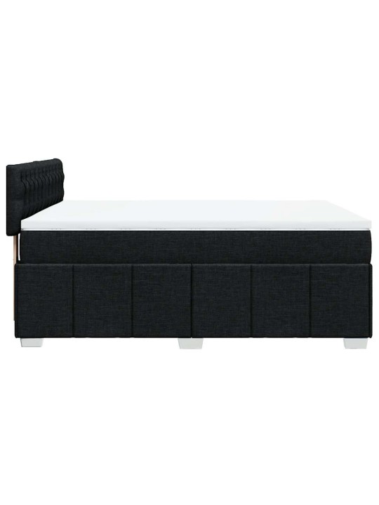 Box spring postel s matrací černá 140x200 cm textil