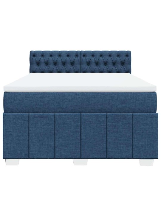 Box spring postel s matrací modrá 140x200 cm textil