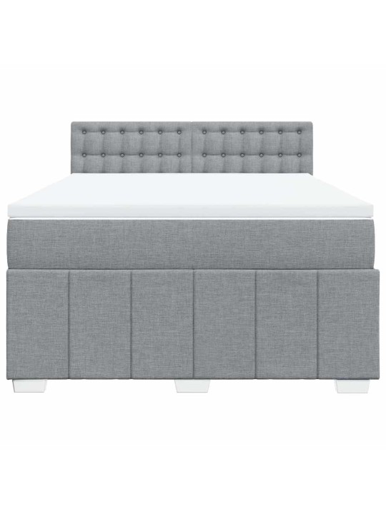 Box spring postel s matrací světle šedá 140 x 200 cm textil