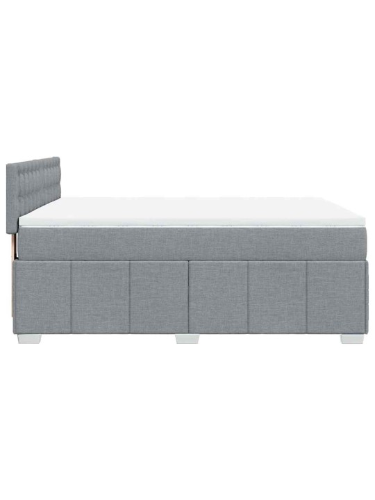 Box spring postel s matrací světle šedá 140 x 200 cm textil