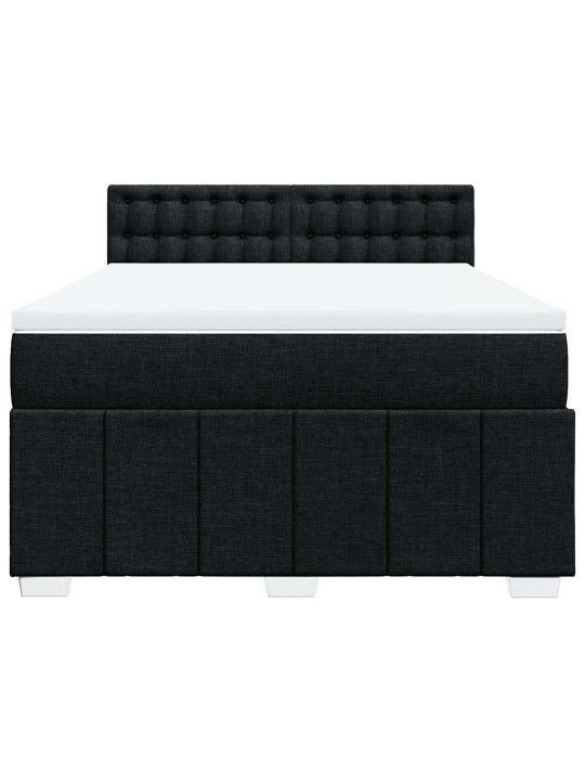 Box spring postel s matrací černá 140x200 cm textil