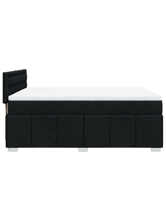 Box spring postel s matrací černá 140x200 cm textil