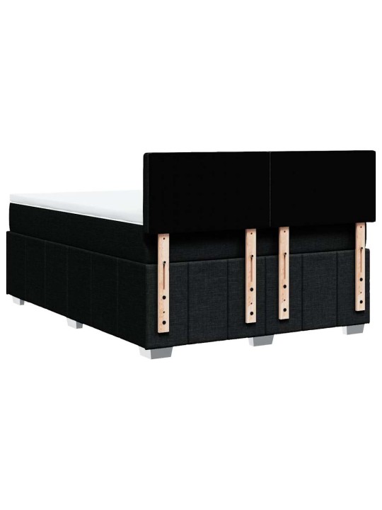 Box spring postel s matrací černá 140x200 cm textil