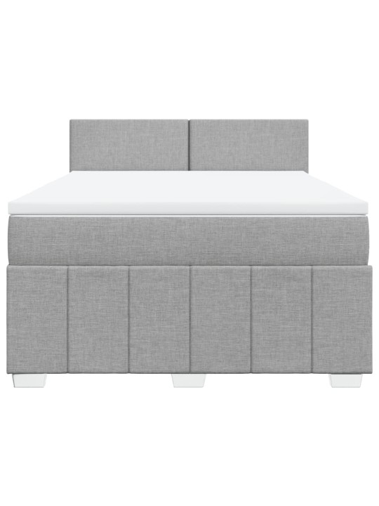 Box spring postel s matrací světle šedá 160 x 200 cm textil