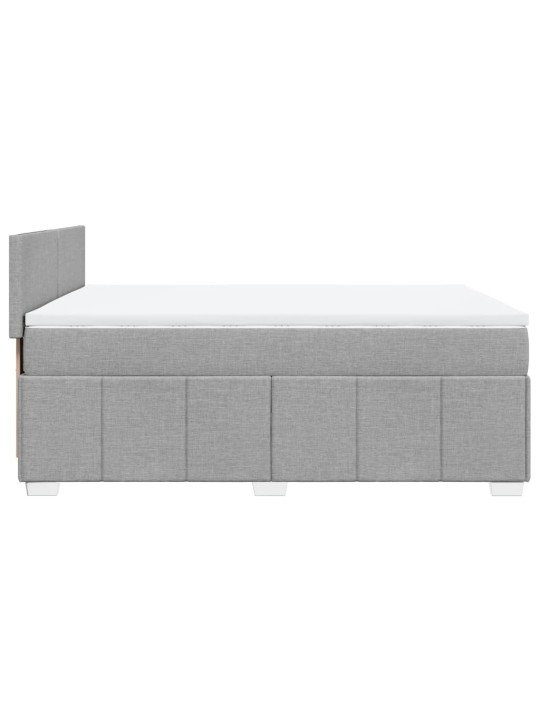Box spring postel s matrací světle šedá 160 x 200 cm textil