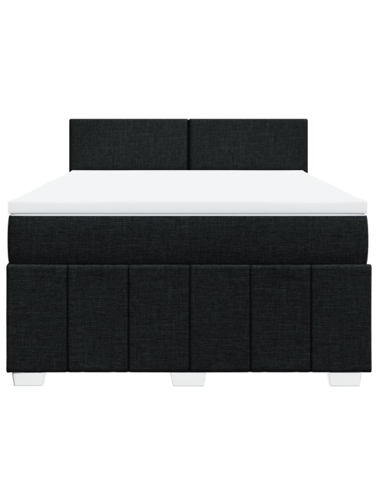 Box spring postel s matrací černá 160x200 cm textil