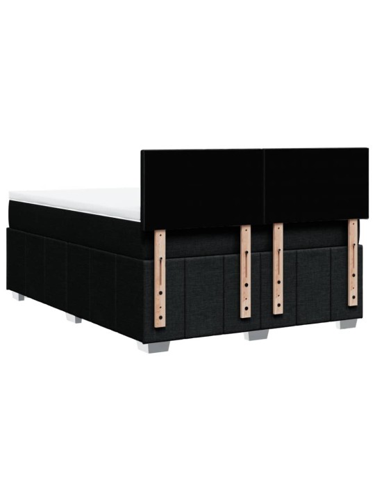 Box spring postel s matrací černá 160x200 cm textil