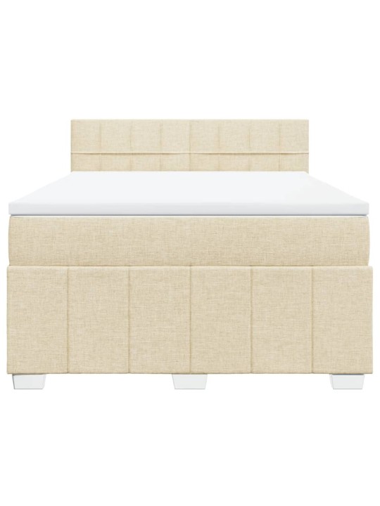 Box spring postel s matrací krémová 160x200 cm textil