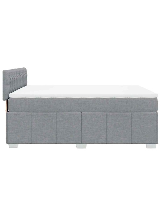 Box spring postel s matrací světle šedá 160 x 200 cm textil