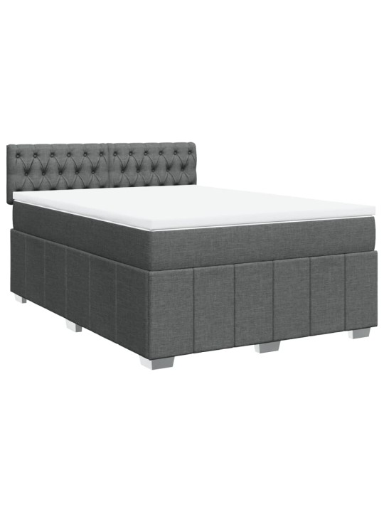 Box spring postel s matrací tmavě šedá 160x200 cm textil