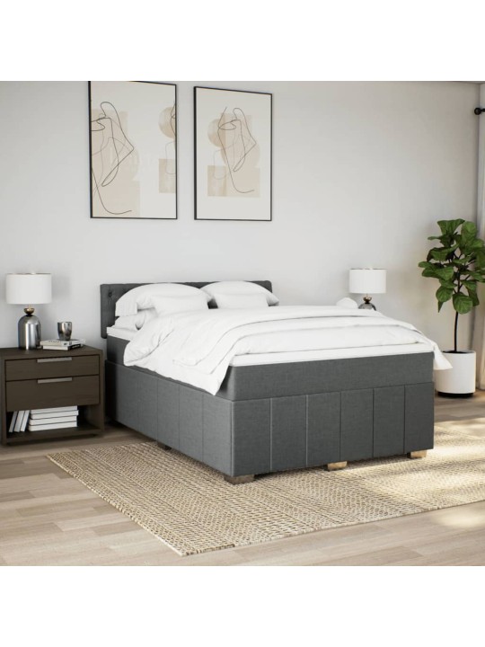 Box spring postel s matrací tmavě šedá 160x200 cm textil