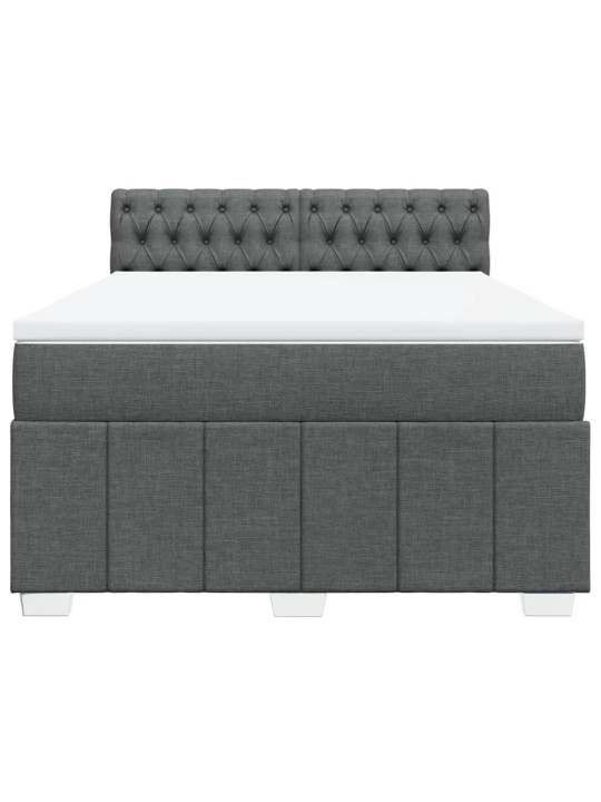 Box spring postel s matrací tmavě šedá 160x200 cm textil