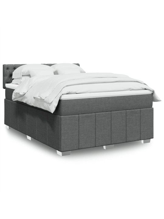 Box spring postel s matrací tmavě šedá 160x200 cm textil