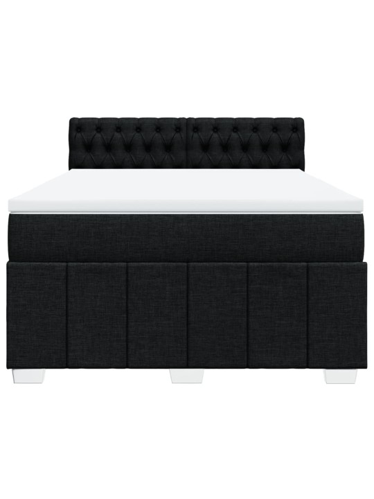 Box spring postel s matrací černá 160x200 cm textil