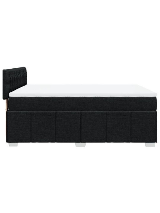 Box spring postel s matrací černá 160x200 cm textil