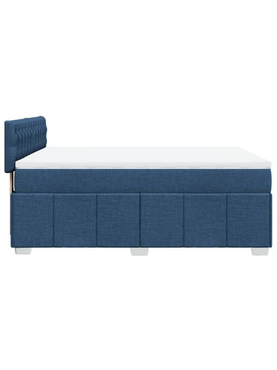 Box spring postel s matrací modrá 160x200 cm textil