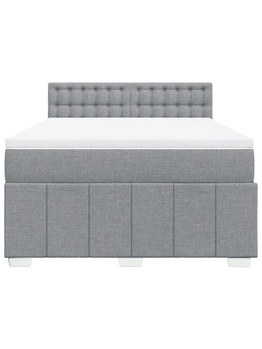 Box spring postel s matrací světle šedá 160 x 200 cm textil