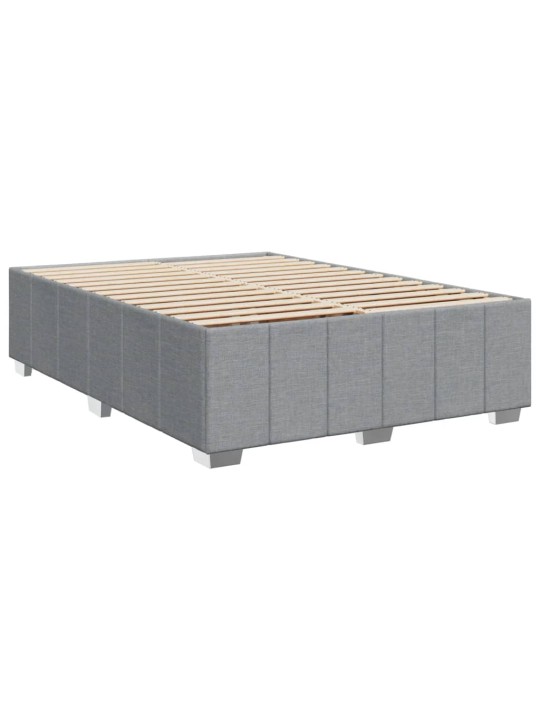 Box spring postel s matrací světle šedá 160 x 200 cm textil