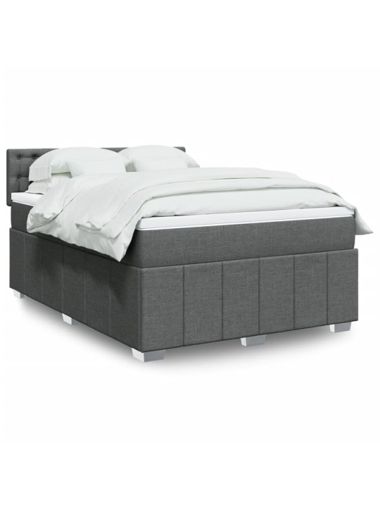 Box spring postel s matrací tmavě šedá 160x200 cm textil