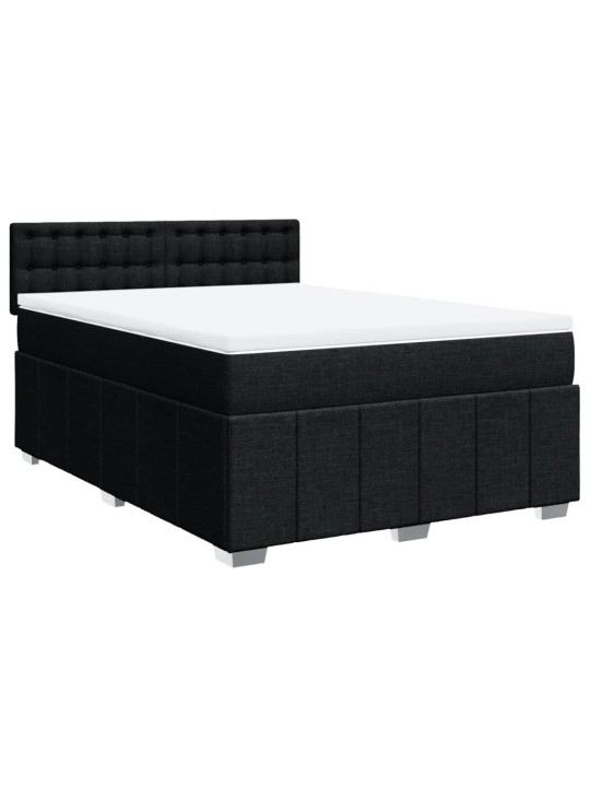 Box spring postel s matrací černá 160x200 cm textil