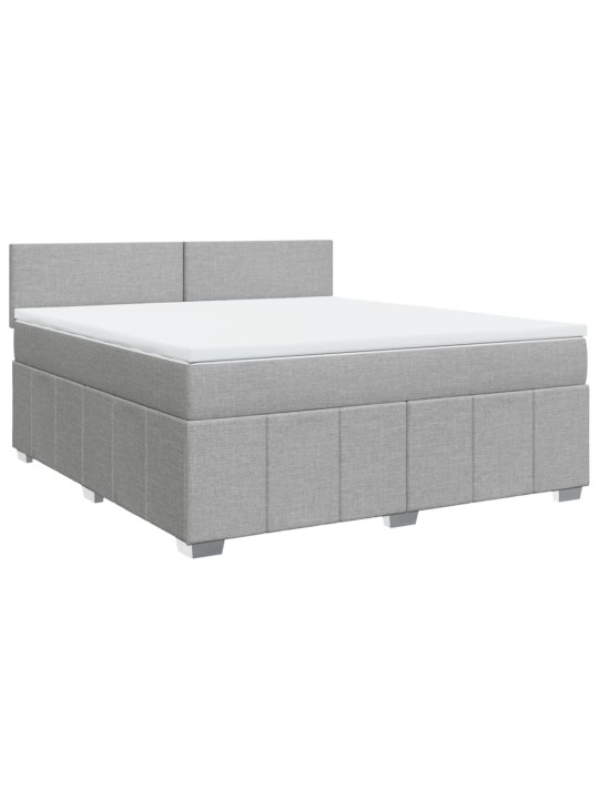 Box spring postel s matrací světle šedá 180 x 200 cm textil