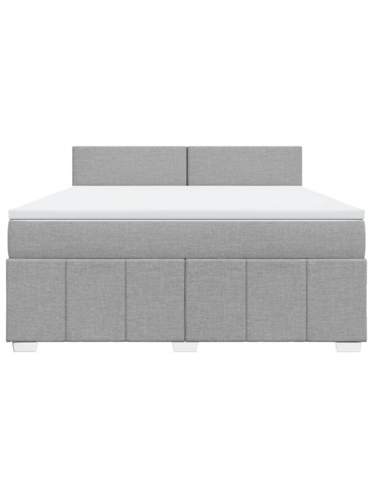 Box spring postel s matrací světle šedá 180 x 200 cm textil