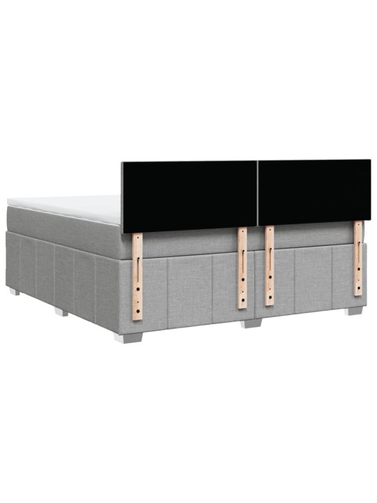Box spring postel s matrací světle šedá 180 x 200 cm textil