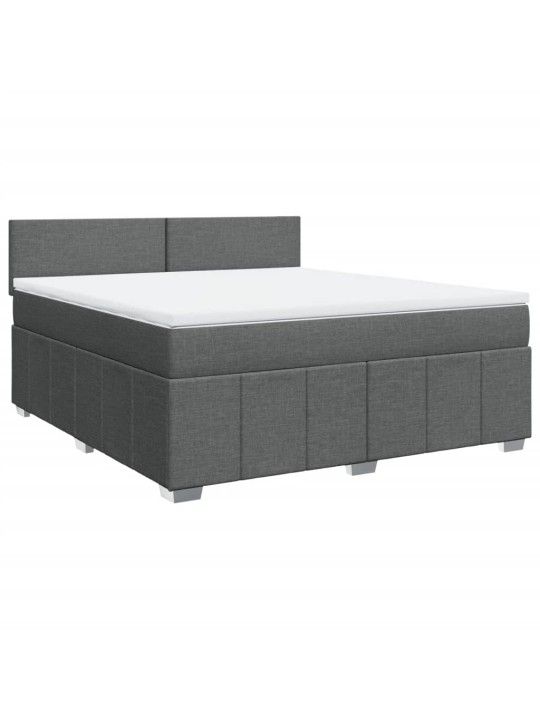 Box spring postel s matrací tmavě šedá 180x200 cm textil