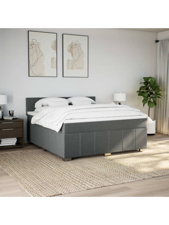Box spring postel s matrací tmavě šedá 180x200 cm textil