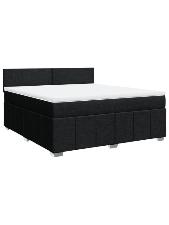 Box spring postel s matrací černá 180x200 cm textil