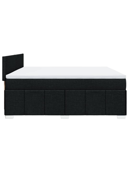 Box spring postel s matrací černá 180x200 cm textil
