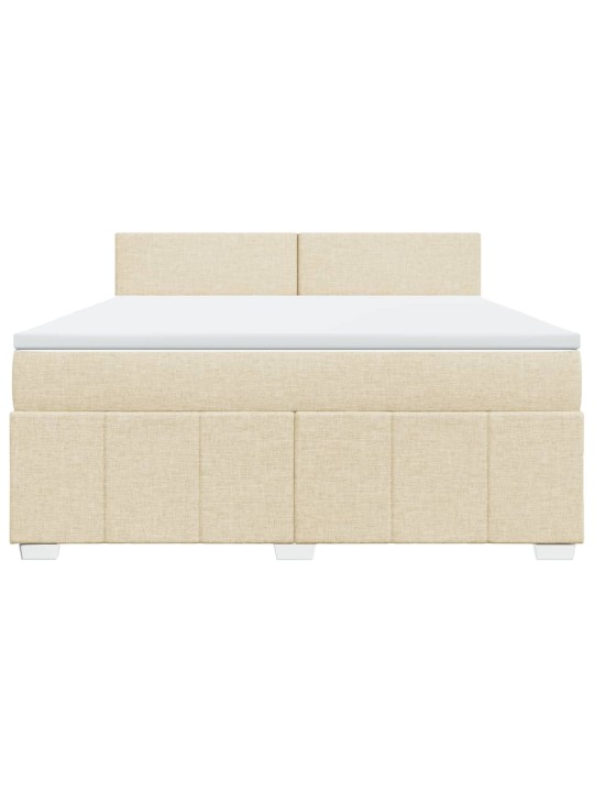 Box spring postel s matrací krémová 180x200 cm textil